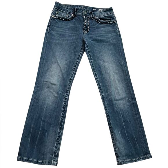 Miss Me denim brand size 27 boyfriend capri. Style # JB1026P4 Embellished - Picture 9 of 9